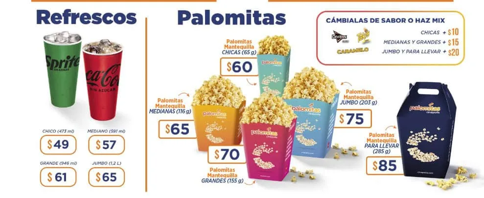 precios psicológicos, palomitas, cinepolis